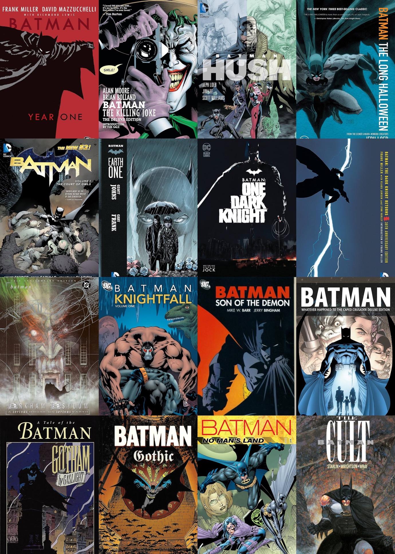 collection of Batman comics